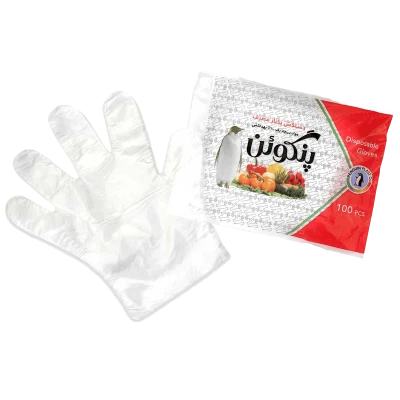 دستکش یک بار مصرف 100 تایی در لفاف